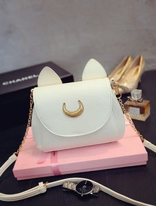 New Summer Sailor Moon Ladies Luna Cat Chain Shoulder Bag PU Leather Casual Handbag Women Fashion Crossbody Messenger Small Bags