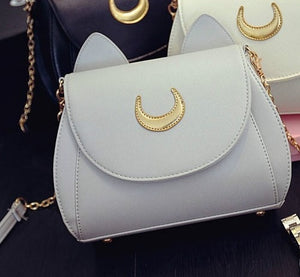 New Summer Sailor Moon Ladies Luna Cat Chain Shoulder Bag PU Leather Casual Handbag Women Fashion Crossbody Messenger Small Bags