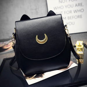 New Summer Sailor Moon Ladies Luna Cat Chain Shoulder Bag PU Leather Casual Handbag Women Fashion Crossbody Messenger Small Bags