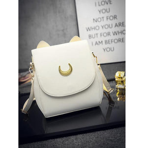 New Summer Sailor Moon Ladies Luna Cat Chain Shoulder Bag PU Leather Casual Handbag Women Fashion Crossbody Messenger Small Bags