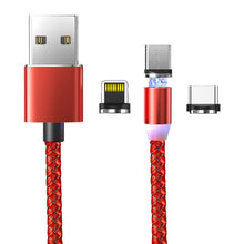 Load image into Gallery viewer, Alimoto 1M Magnetic Mobile Phone USB Cable 3 in 1 Fast Charger Cable Micro USB Type C Charging Cable