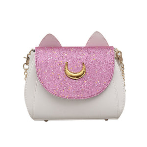 New Summer Sailor Moon Ladies Luna Cat Chain Shoulder Bag PU Leather Casual Handbag Women Fashion Crossbody Messenger Small Bags