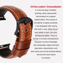 Load image into Gallery viewer, MAIKES Oil Wax Leather Bracelet For Apple Watch Band 42mm 38mm / 44mm 40mm Series 6 5 4 3 For Apple Watch Strap iWatch Watchband