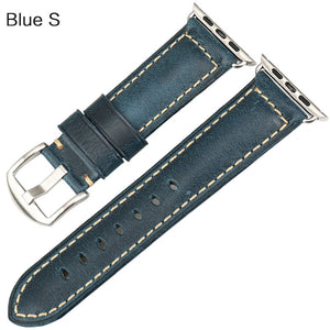 MAIKES Oil Wax Leather Bracelet For Apple Watch Band 42mm 38mm / 44mm 40mm Series 6 5 4 3 For Apple Watch Strap iWatch Watchband