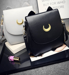 New Summer Sailor Moon Ladies Luna Cat Chain Shoulder Bag PU Leather Casual Handbag Women Fashion Crossbody Messenger Small Bags