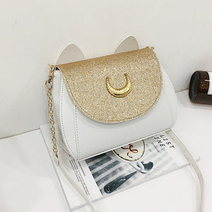 New Summer Sailor Moon Ladies Luna Cat Chain Shoulder Bag PU Leather Casual Handbag Women Fashion Crossbody Messenger Small Bags